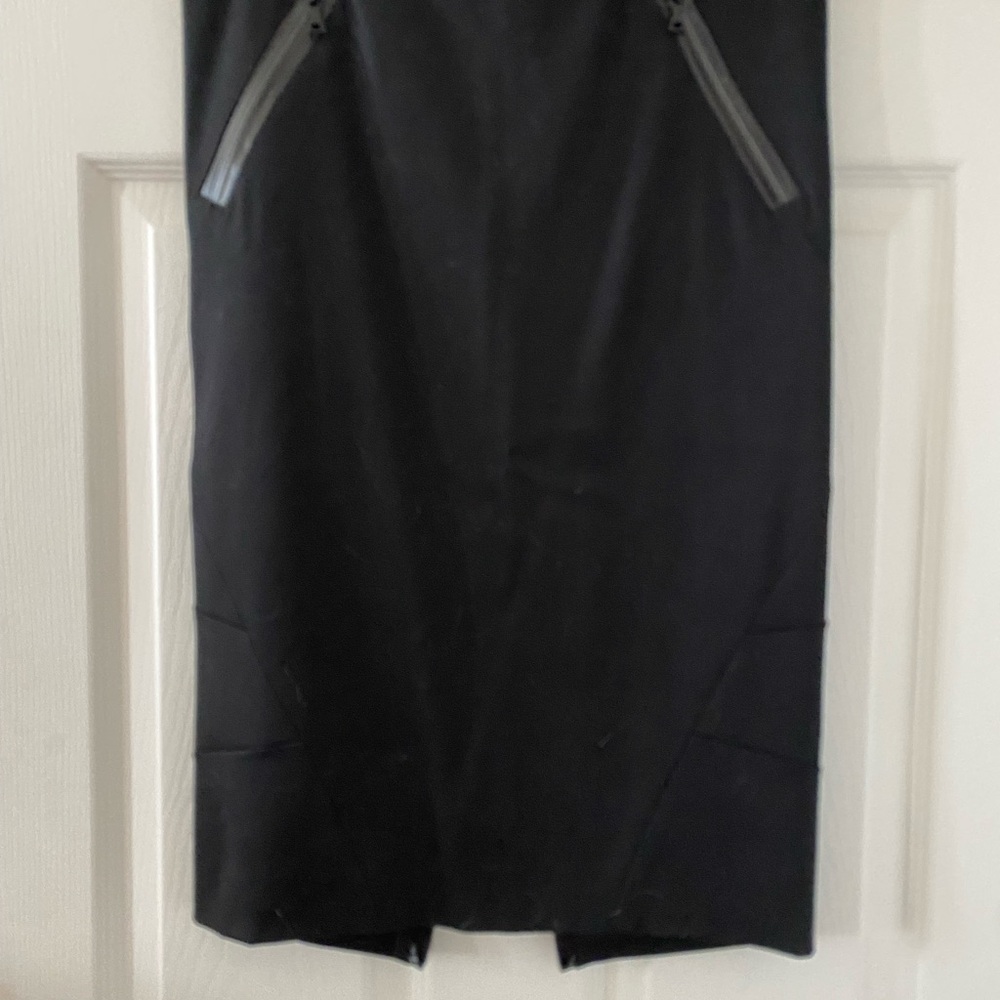 Prada Black Pencil Skirt with Diagonal Zip Details